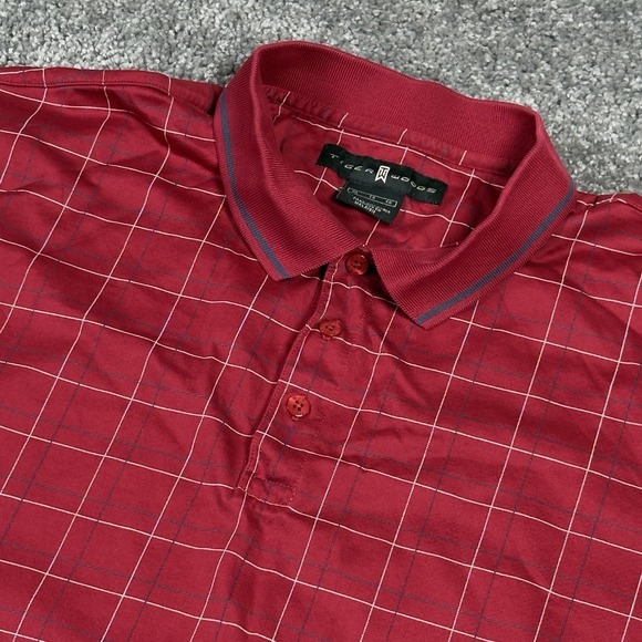 Tiger Woods Collection Other - Tiger Woods Polo Shirt Mens XL Sunday Red Windowpane Check Golf Nike Casual